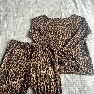 Victoria Secret 2000s Cheetah Print Pajama Set